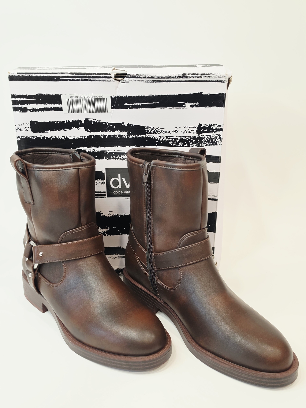 DV by Dolce Vita Pondo Moto Boots Women’s Brown Harness Mid-Calf Boots – Size 9